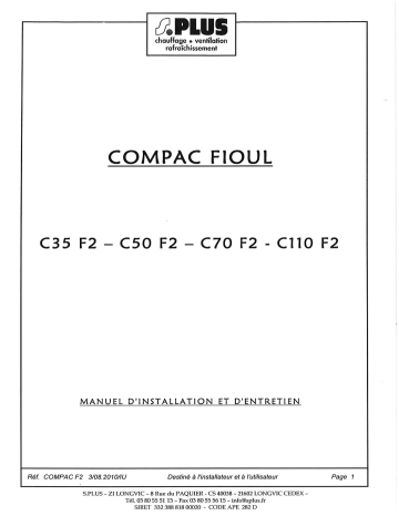 Manuel du propriétaire | S.PLUS C35 F2 Manuel utilisateur | Fixfr