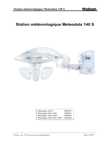 Manuel du propriétaire | THEBEN Meteodata 140 S KNX - 1409207 Manuel utilisateur | Fixfr