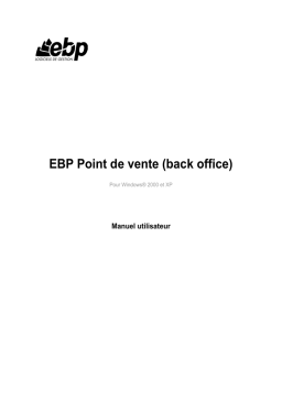 EBP Point de Vente Back office Manuel utilisateur