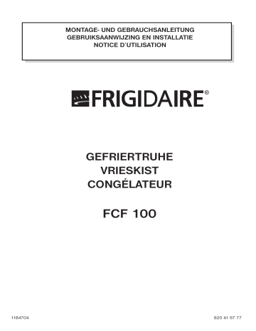 Manuel du propriétaire | Frigidaire FCF100 Manuel utilisateur | Fixfr