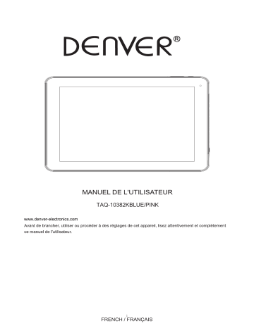 Denver TAQ-10382KBLUEPINK 10.1” Quad Core tablet Manuel utilisateur | Fixfr