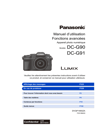 Manuel du propriétaire | Panasonic LUMIX S1H Manuel utilisateur | Fixfr