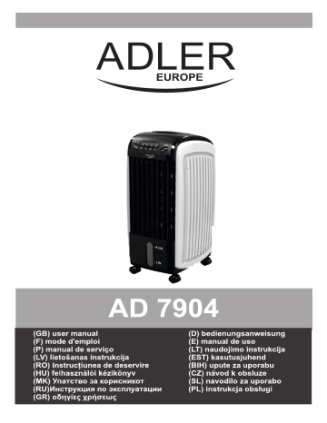 Manuel du propriétaire | Adler AD 7904 Air cooler 3in1 Manuel utilisateur | Fixfr