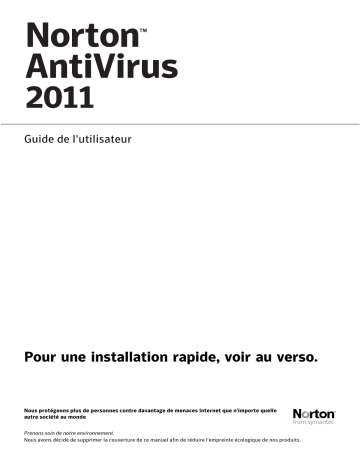 Manuel du propriétaire | Symantec Norton AntiVirus 2011 Manuel utilisateur | Fixfr