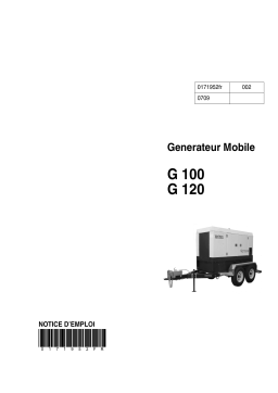 Wacker Neuson G100 Mobile Generator Manuel utilisateur