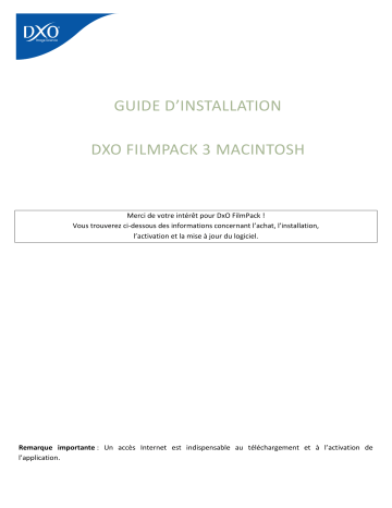 Mode d'emploi | DxO FilmPack v3 macintosh Manuel utilisateur | Fixfr