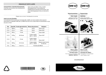 AMW 527 WH | AMW 527 NB | Mode d'emploi | Whirlpool AMW 527 IX Manuel utilisateur | Fixfr