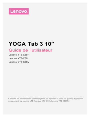 Mode d'emploi | Lenovo Yoga Tab 3 10 Manuel utilisateur | Fixfr