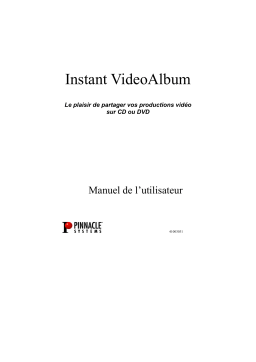 Avid Pinnacle Instant VideoAlbum Manuel utilisateur