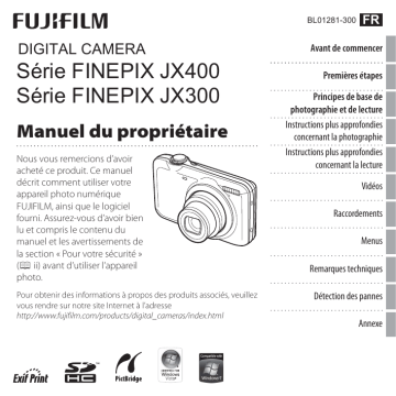 FinePix JX370 | FinePix JX300 | FinePix JX420 | Fujifilm FinePix JX400 Manuel utilisateur | Fixfr