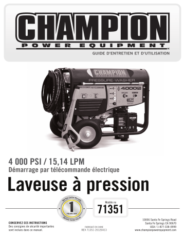 Champion Power Equipment 71351 Manuel utilisateur | Fixfr