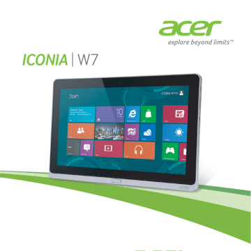 W701 | W701P | Iconia Tab W701 | Acer Iconia Tab W7 Manuel utilisateur | Fixfr
