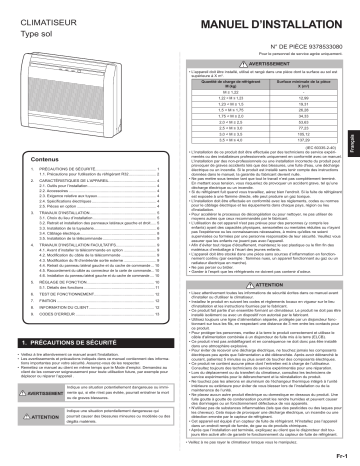 RGG09KVCA | AGYG12KVCA | RGG12KVCA | AGYG14KVCA | RGG14KVCA | AGHG12KVCA | AGHG09KVCA | AGHG14KVCA | Installation manuel | Fujitsu AGYG09KVCA Guide d'installation | Fixfr