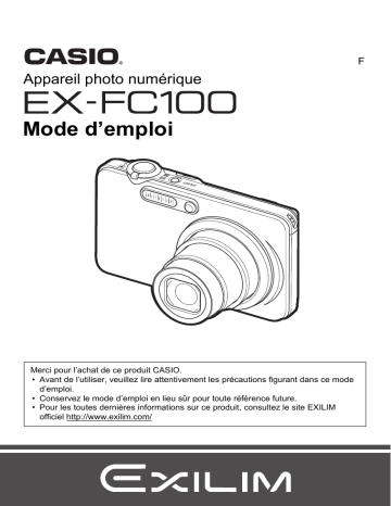 Manuel du propriétaire | Casio Exilim EX-FC100 Manuel utilisateur | Fixfr