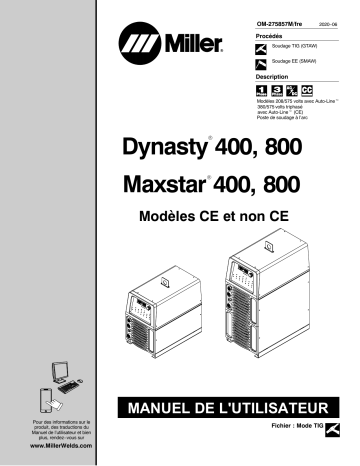 NA280038L | Manuel du propriétaire | Miller DYNASTY 800 Manuel utilisateur | Fixfr