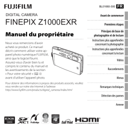 Fujifilm FinePix Z1000 EXR Manuel utilisateur