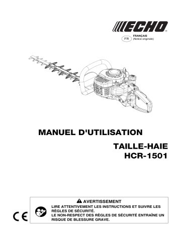 Manuel du propriétaire | Echo HCR-1501 Manuel utilisateur | Fixfr