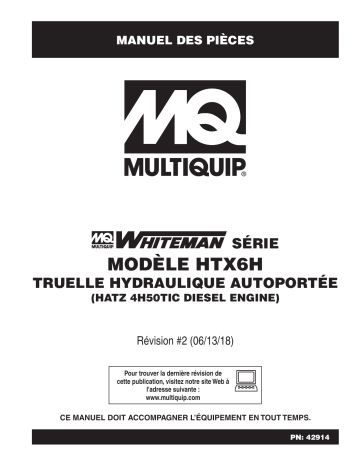 MQ Multiquip HTX6H Truelles ride-on Manuel utilisateur | Fixfr