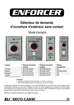 SECO-LARM SD-9163-KS2Q "No Touch" RTE Plates Manuel du propriétaire