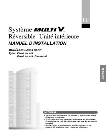 LG ARNU18GCFA1 Guide d'installation | Fixfr