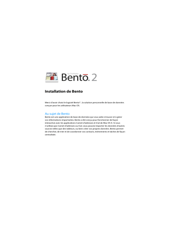 Manuel du propriétaire | Filemaker Bento 2 Manuel utilisateur | Fixfr
