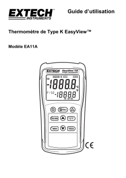 Extech Instruments EA11A EasyView™ Type K Single Input Thermometer Manuel utilisateur