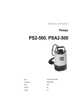 Wacker Neuson PSA2500 Submersible Pump Manuel utilisateur