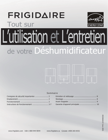 Manuel du propriétaire | Frigidaire FAD704TDD0 Manuel utilisateur | Fixfr