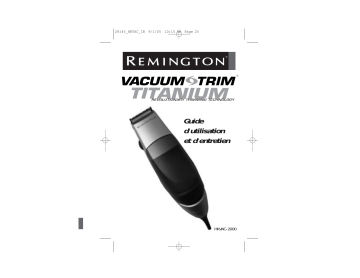 Manuel du propriétaire | Remington HKVAC-2000 Manuel utilisateur | Fixfr