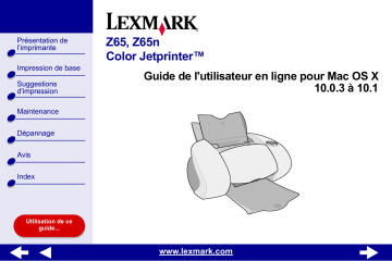 Manuel du propriétaire | Lexmark Z65N Manuel utilisateur | Fixfr