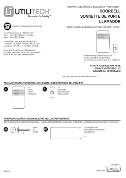 Utilitech UT-7341-02 White Wireless Doorbell Kit Guide d'installation