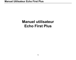 Echo Mobiles First Plus Manuel utilisateur