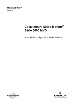 Micro Motion Calculateurs Série 3000 MVD Manuel du propriétaire