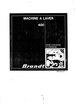 Brandt 400 Manuel utilisateur