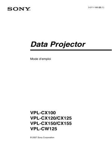 Manuel du propriétaire | Sony VPL-CX155 Manuel utilisateur | Fixfr