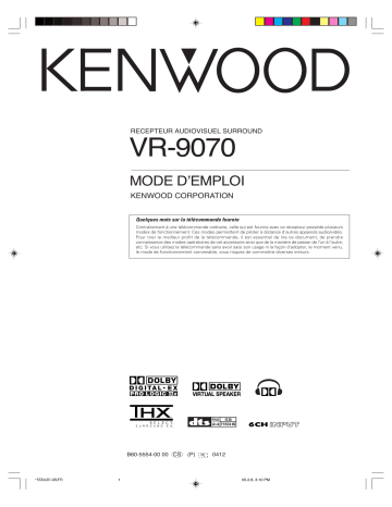 Manuel du propriétaire | Kenwood VR-9070 Manuel utilisateur | Fixfr
