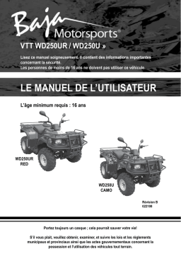 Baja motorsports WD250-U ATV Manuel du propriétaire