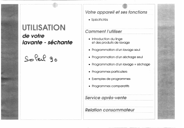 Manuel du propriétaire | Thomson SOLEIL90 Manuel utilisateur | Fixfr