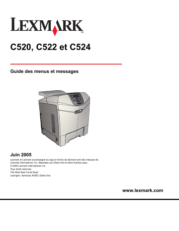Manuel du propriétaire | Lexmark C522N Manuel utilisateur | Fixfr