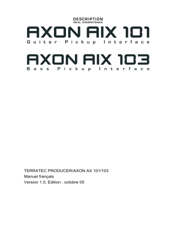Manuel du propriétaire | Terratec AXON AIX 101 MANUAL 1.0 Manuel utilisateur | Fixfr
