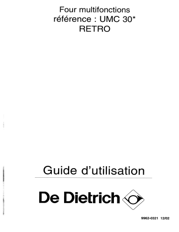 UMC302E1 | UMC301H1 | UMC301E1 | Manuel du propriétaire | De Dietrich UMC302H1 Manuel utilisateur | Fixfr