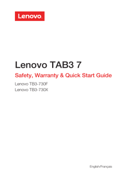 Lenovo Tab 3 7 Guide de démarrage rapide