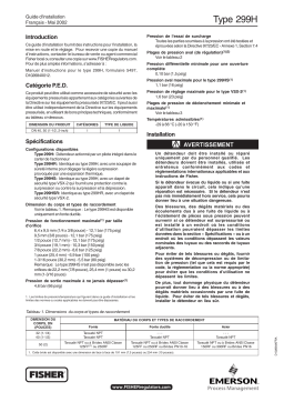 Fisher 299H Guide d'installation