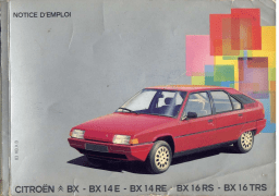 CITROEN BX14E Manuel utilisateur