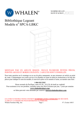 Whalen SPCA-LBKC Legeant Legeant Bookcase  Manuel utilisateur