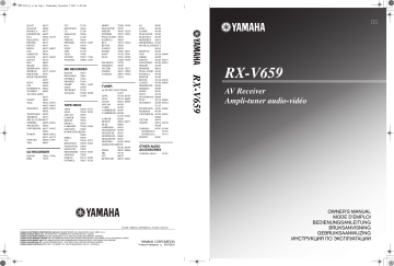 Manuel du propriétaire | Yamaha RX-V659 Manuel utilisateur | Fixfr