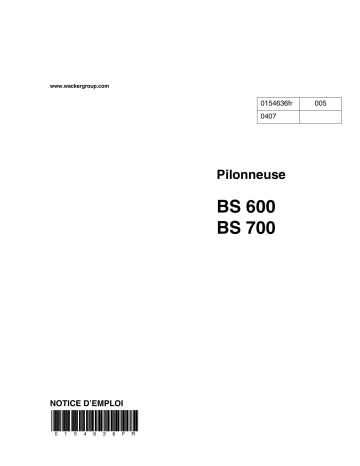 BS600 | Wacker Neuson BS700 2 Stroke Rammer Manuel utilisateur | Fixfr