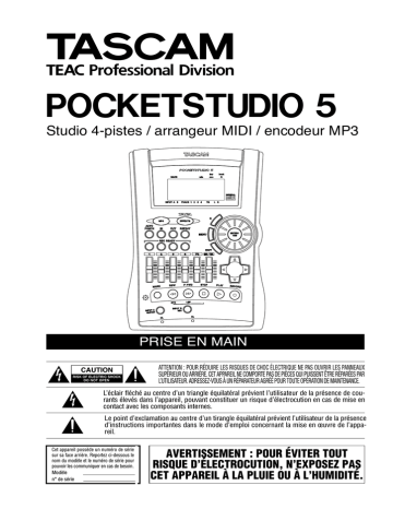 Mode d'emploi | Tascam PocketStudio 5 Manuel utilisateur | Fixfr
