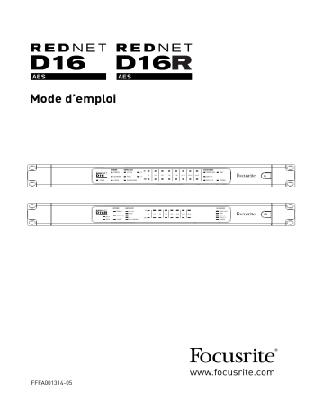 RedNet D16R | Focusrite Pro RedNet D16 AES Mode d'emploi | Fixfr