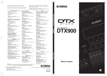 Manuel du propriétaire | Yamaha DTX-900 Manuel utilisateur | Fixfr